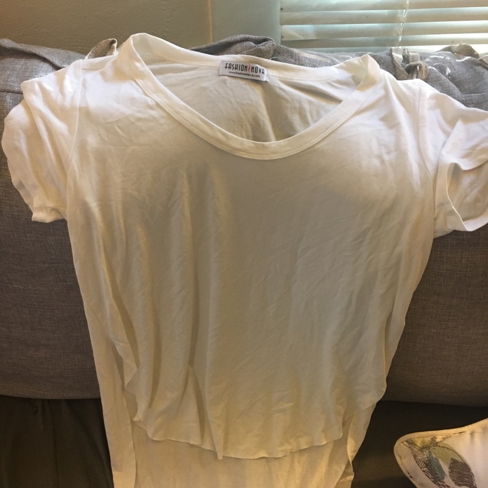 White high/low Fashion Nova blouse! Brand new T.A